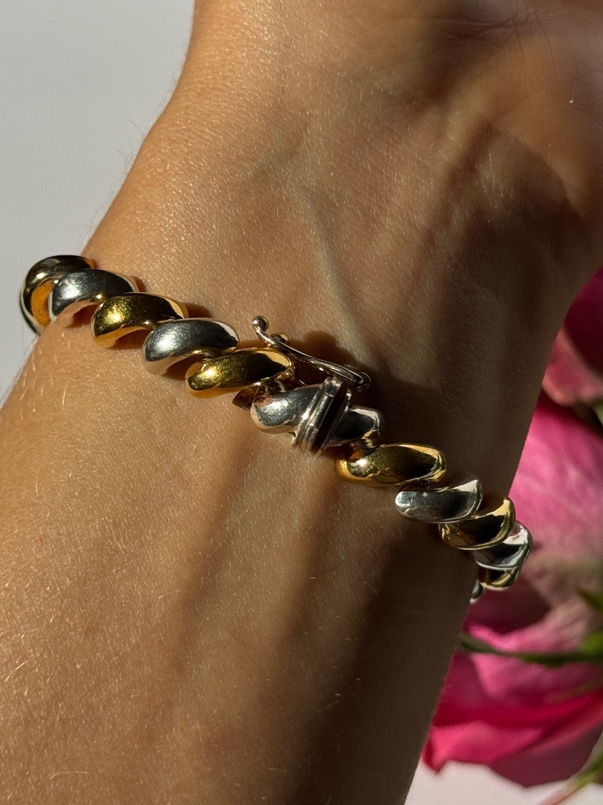 Italy Milor 925 Sterling Silver Gold Plated Bracelet 7 Inch