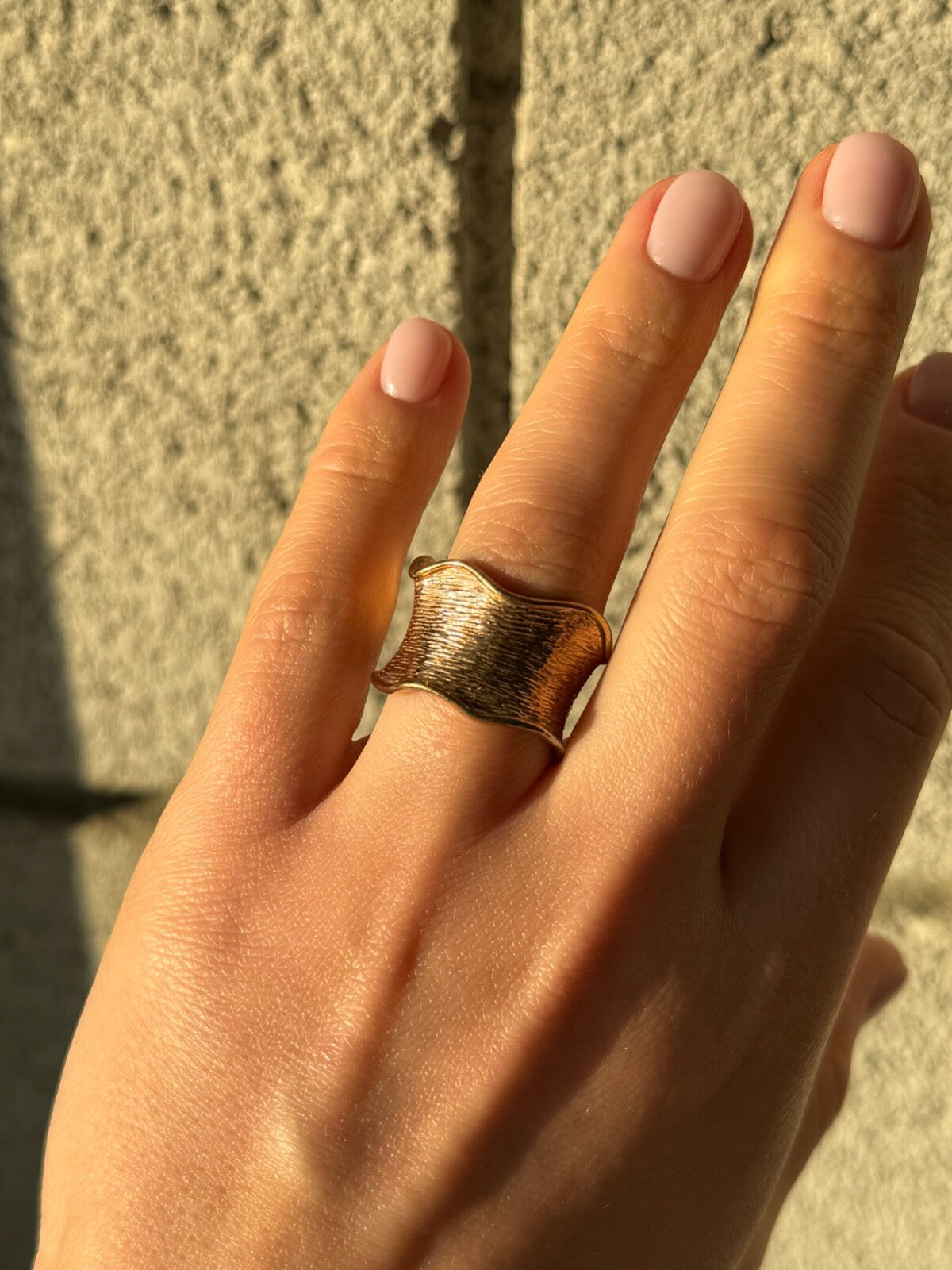 925 Sterling Silver Gold Plated Ring Size 6