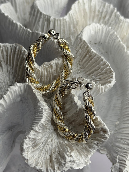 Italy Milor 925 Sterling Silver & Gold Plated Earrings