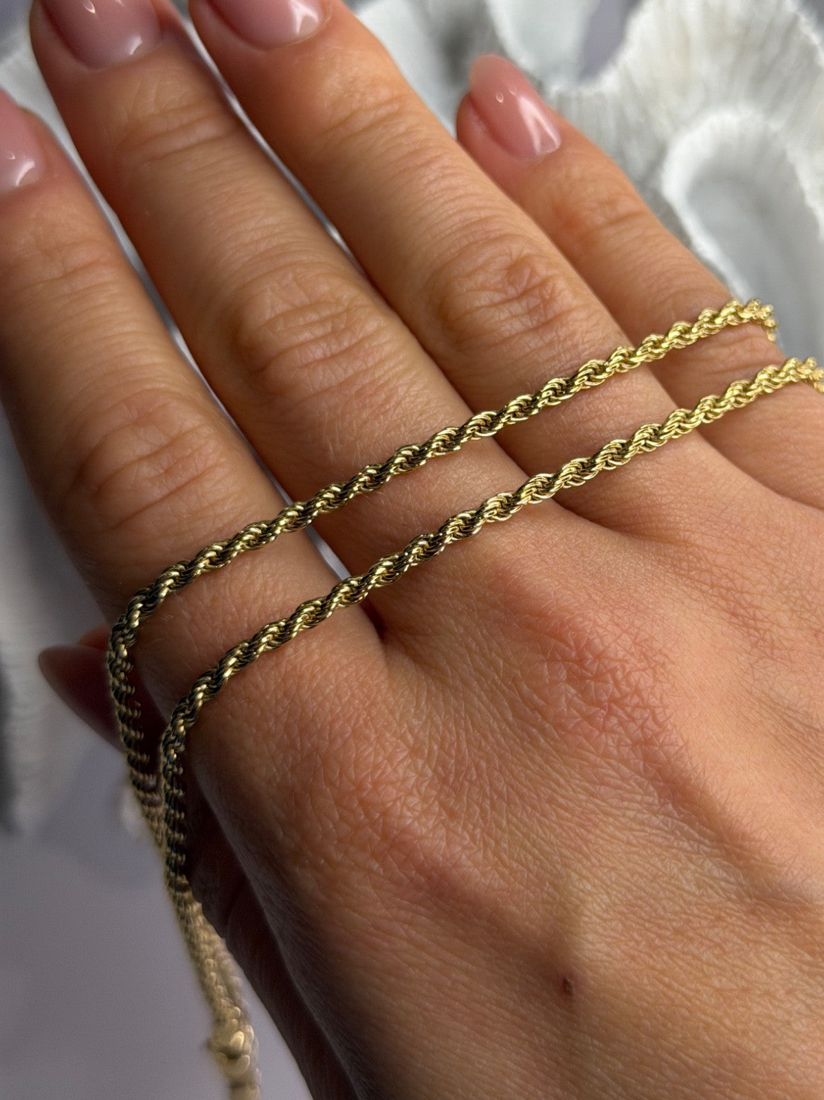 Italy 925 Sterling Silver Gold Plated Chain