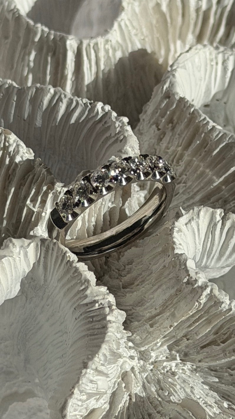 Custom 14K White Gold Diamond 0.85 ct Ring Size 8