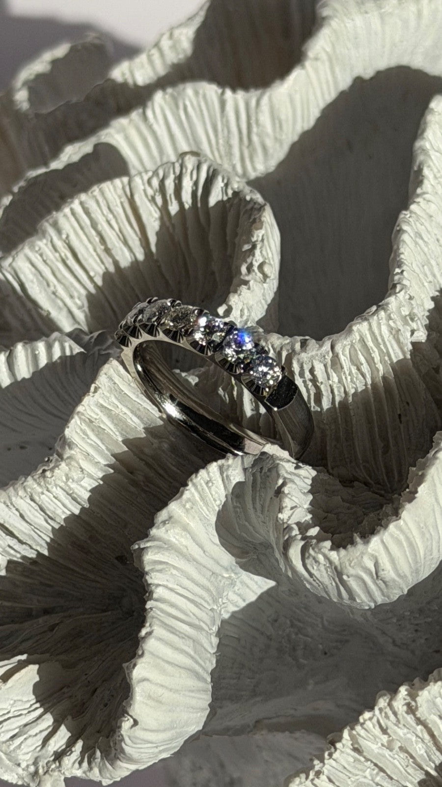 Custom 14K White Gold Diamond 0.85 ct Ring Size 8