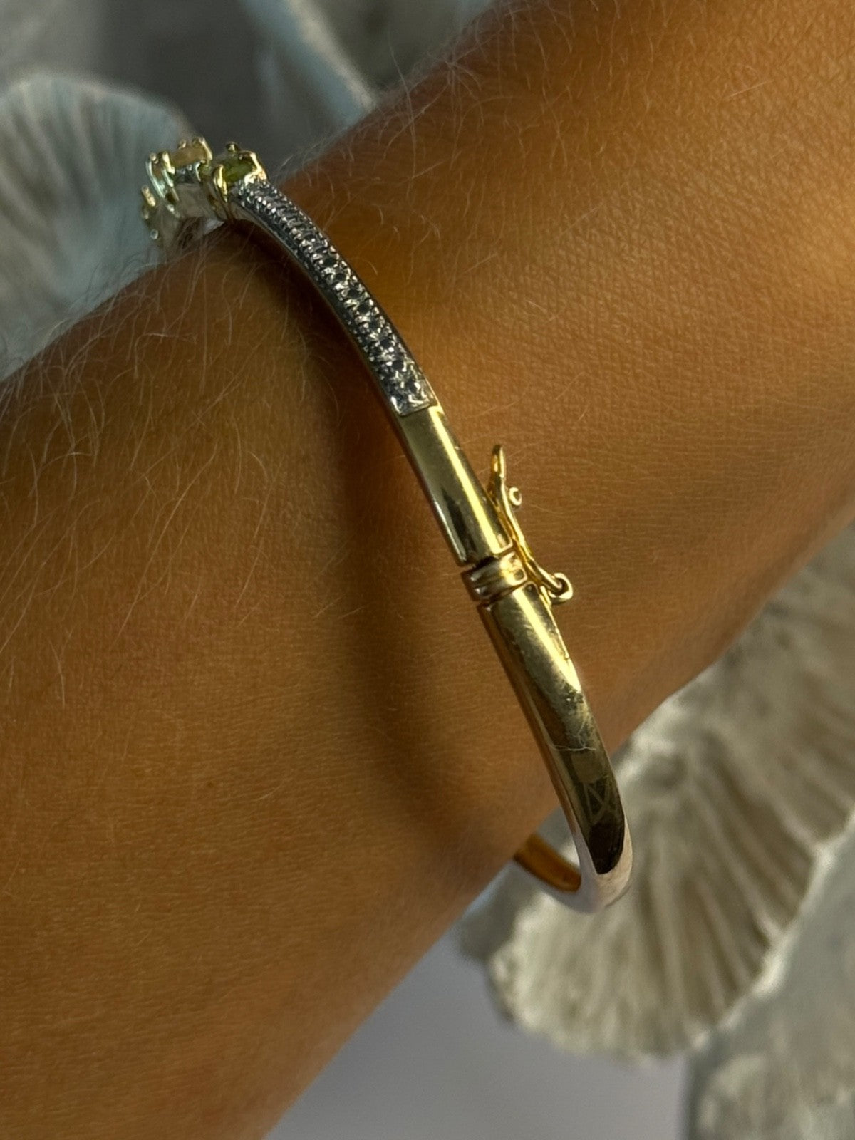 925 Sterling Silver Gold Plated Topaz Citrine Peridot Bracelet