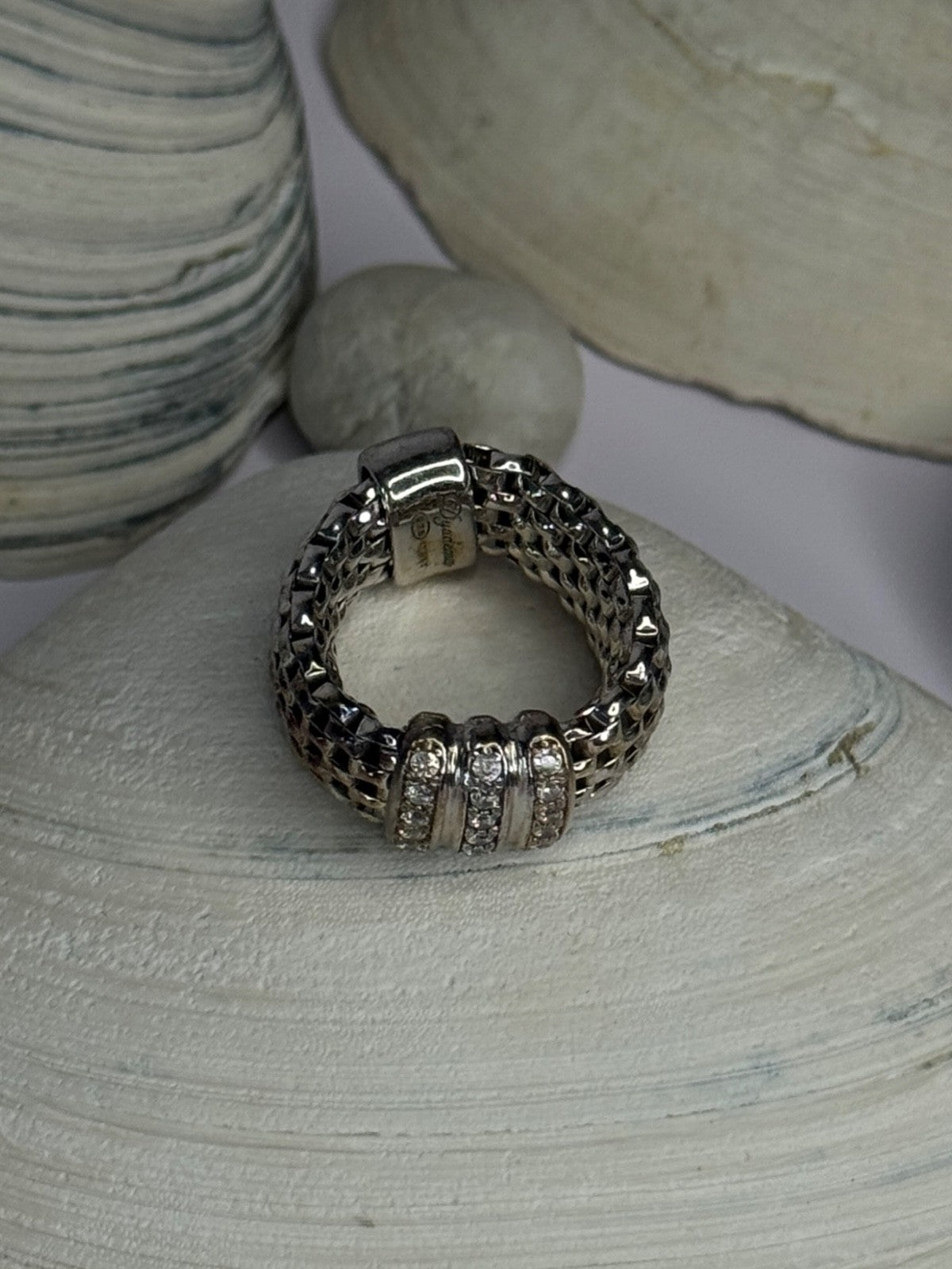 Dyadema Italy 925 Sterling Silver Cz Ring Size 9
