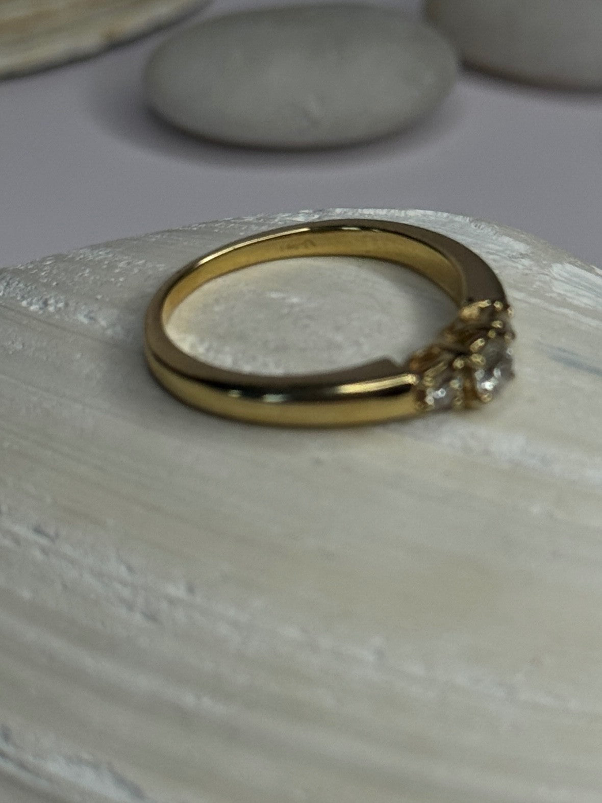 14K Yellow Gold Diamond 0.36 Carat Total Weight Ring Size 7