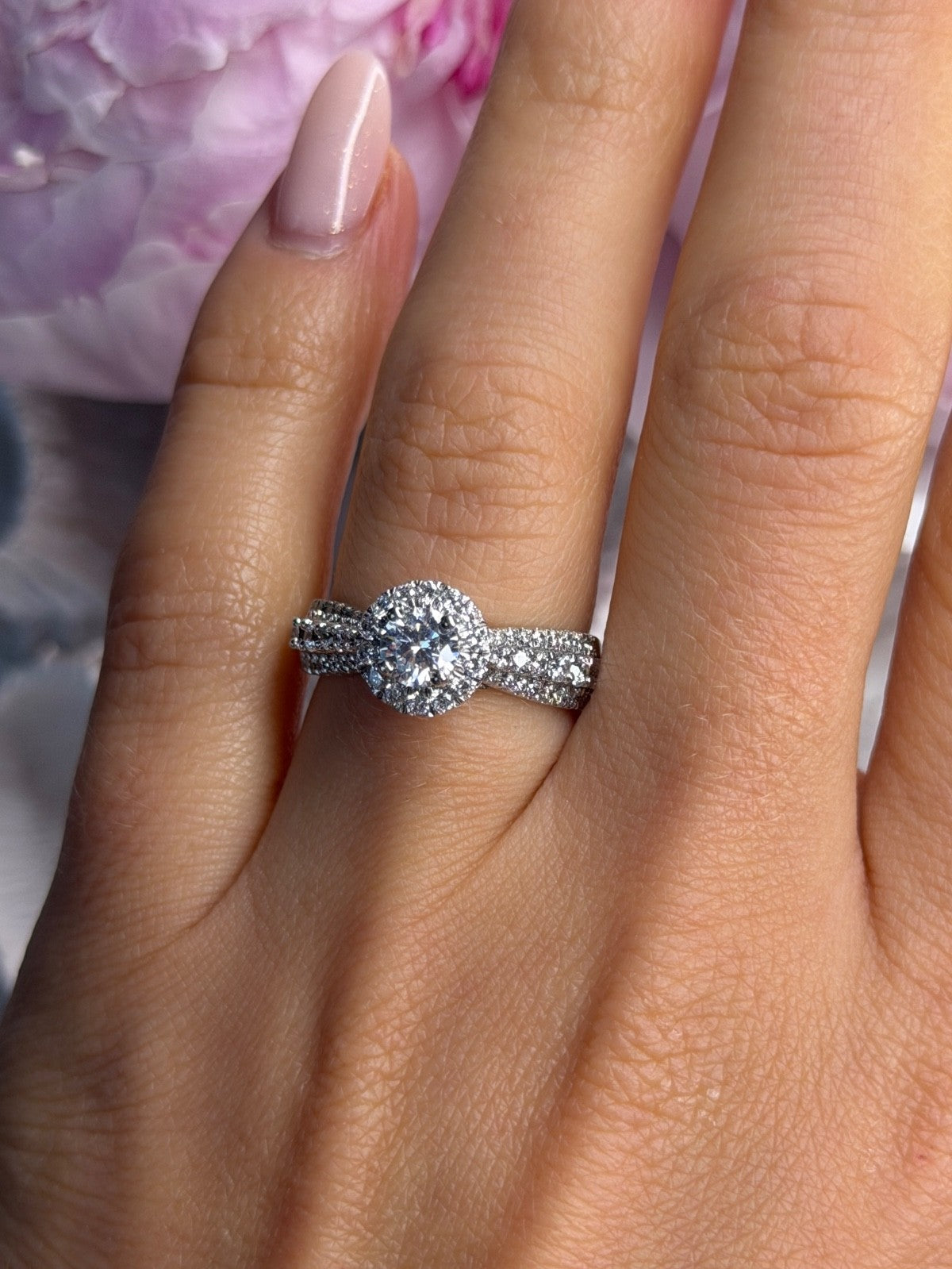 GOS 925 Sterling Silver ctw 1.38 Cz Ring Size 7