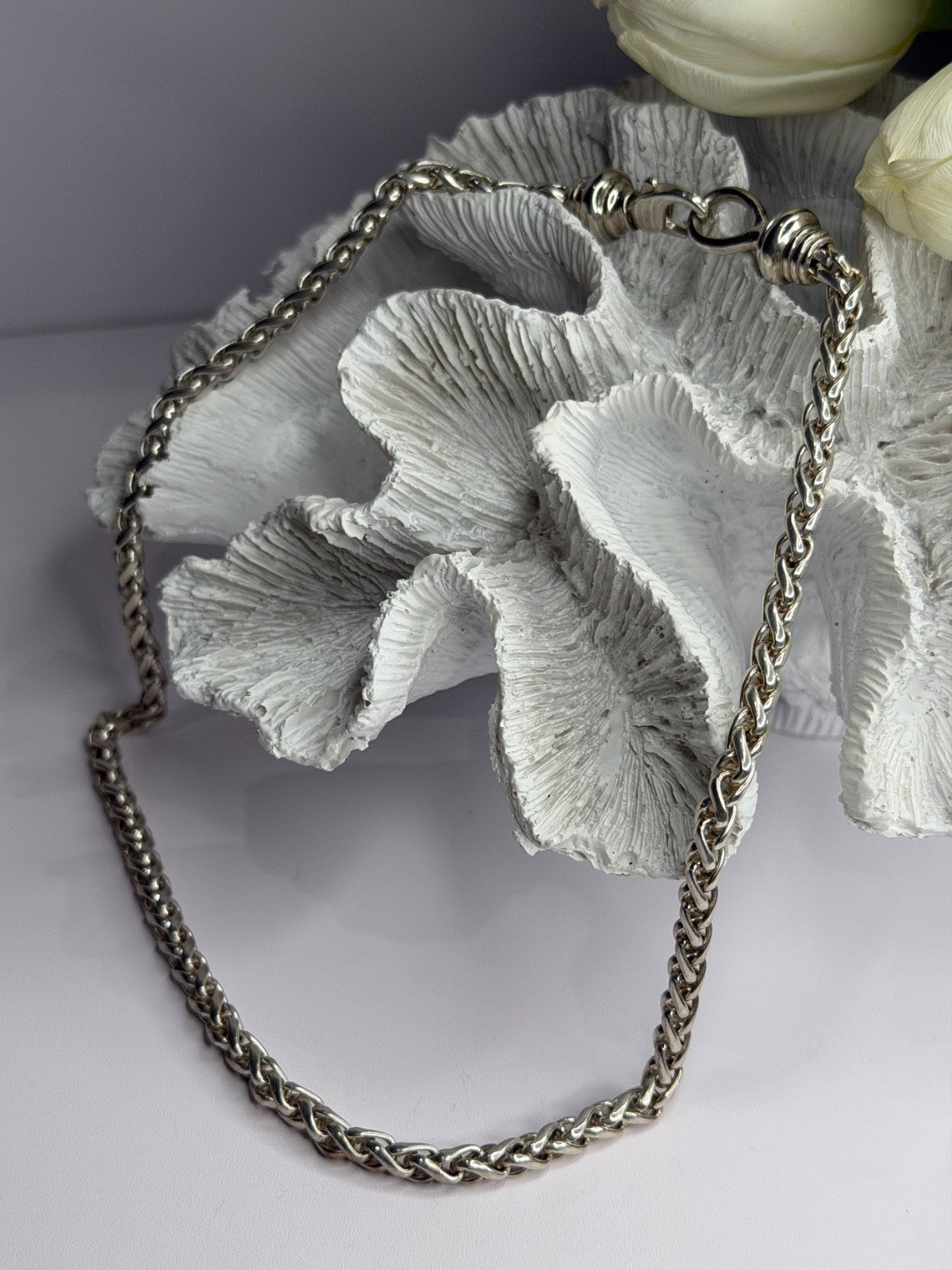 Vintage 925 Sterling Silver Chain Necklace Length 18 in
