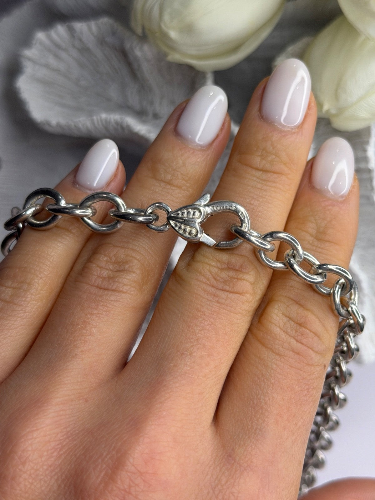 Vintage Judith Ripka 925 Sterling Silver Chain Necklace