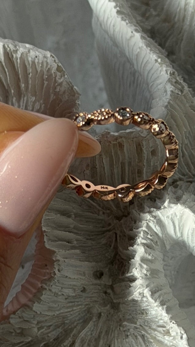 Beautiful 14K Rose Gold Diamond 0.54 ct Ring Size 7