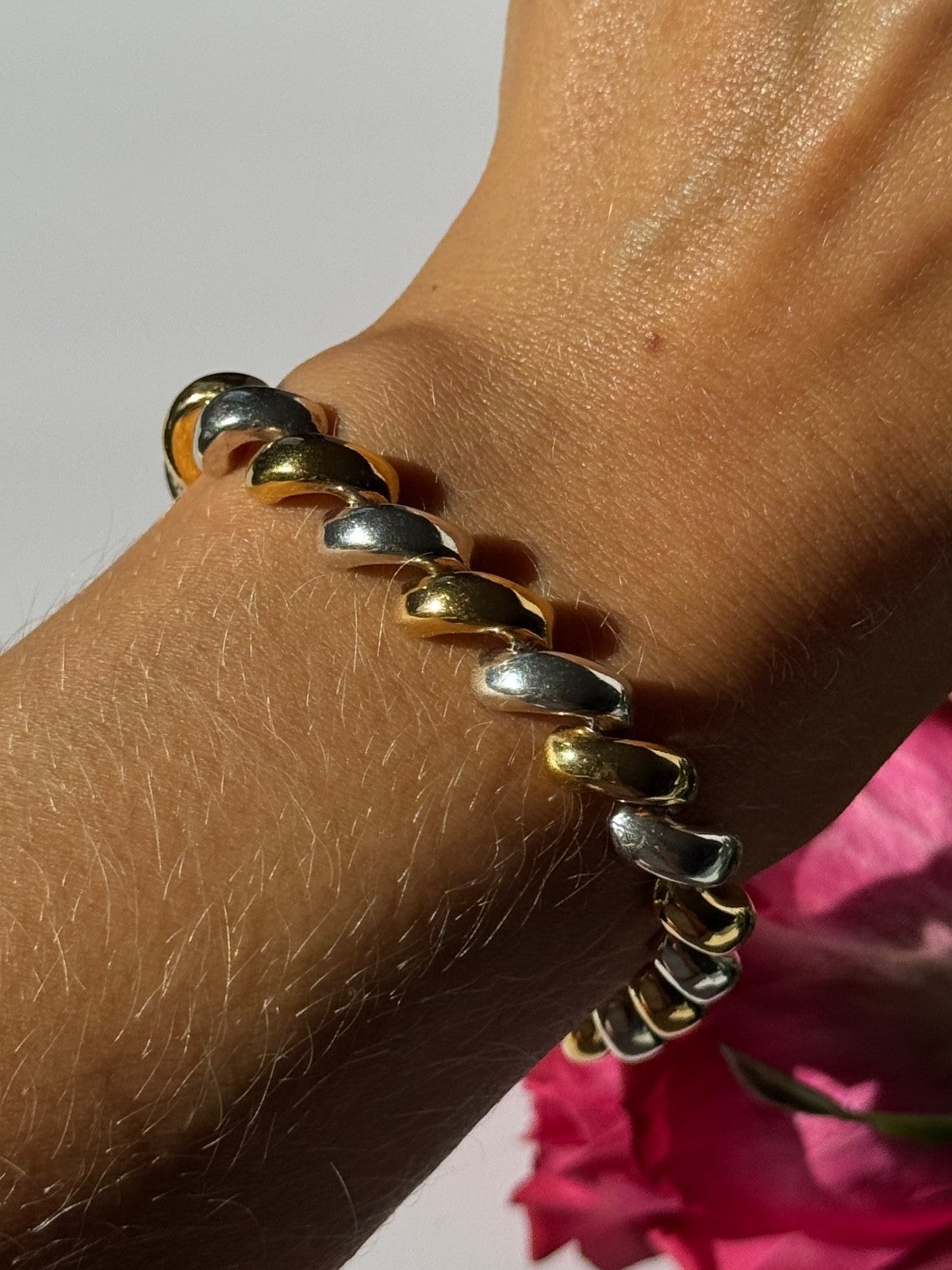 Italy Milor 925 Sterling Silver Gold Plated Bracelet 7 Inch