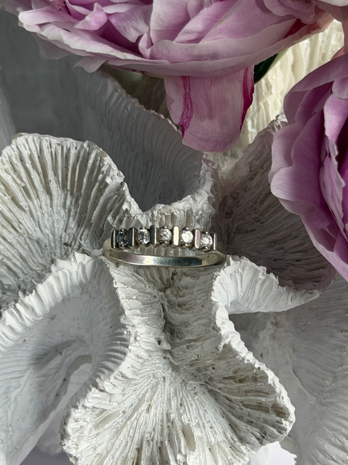 925 Sterling Silver Cz Ring Size 9
