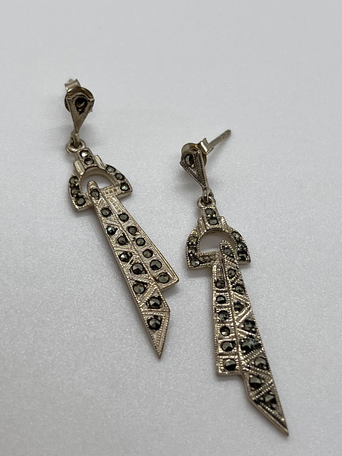 Vintage 925 Sterling Silver & Marcasites Earrings