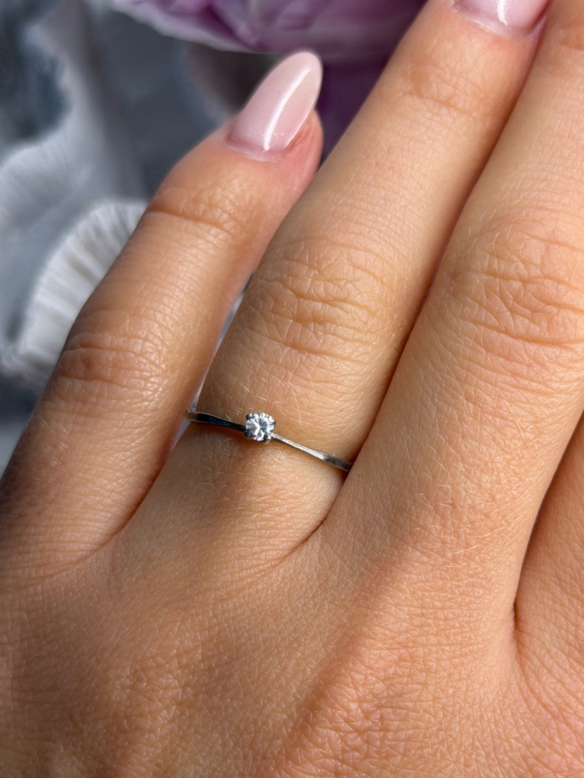925 Sterling Silver Cz Ring Size 6.5