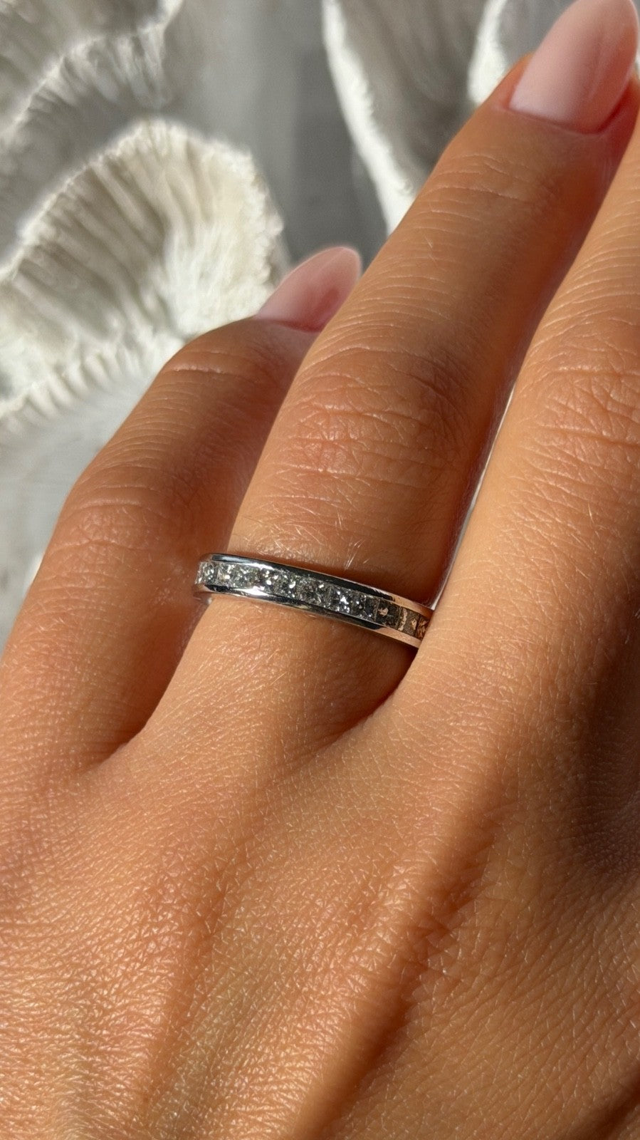 Custom Platinum Diamond 1.86 ct Band Ring Size 6.5