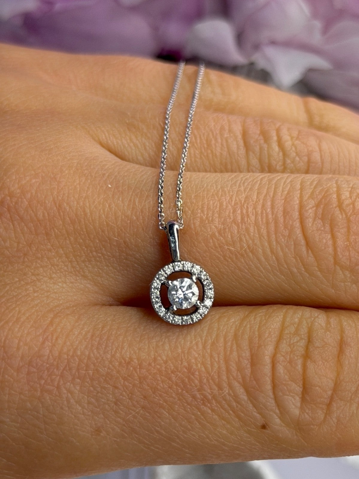 14K White Gold Diamonds tcw 0.36 ct Necklace