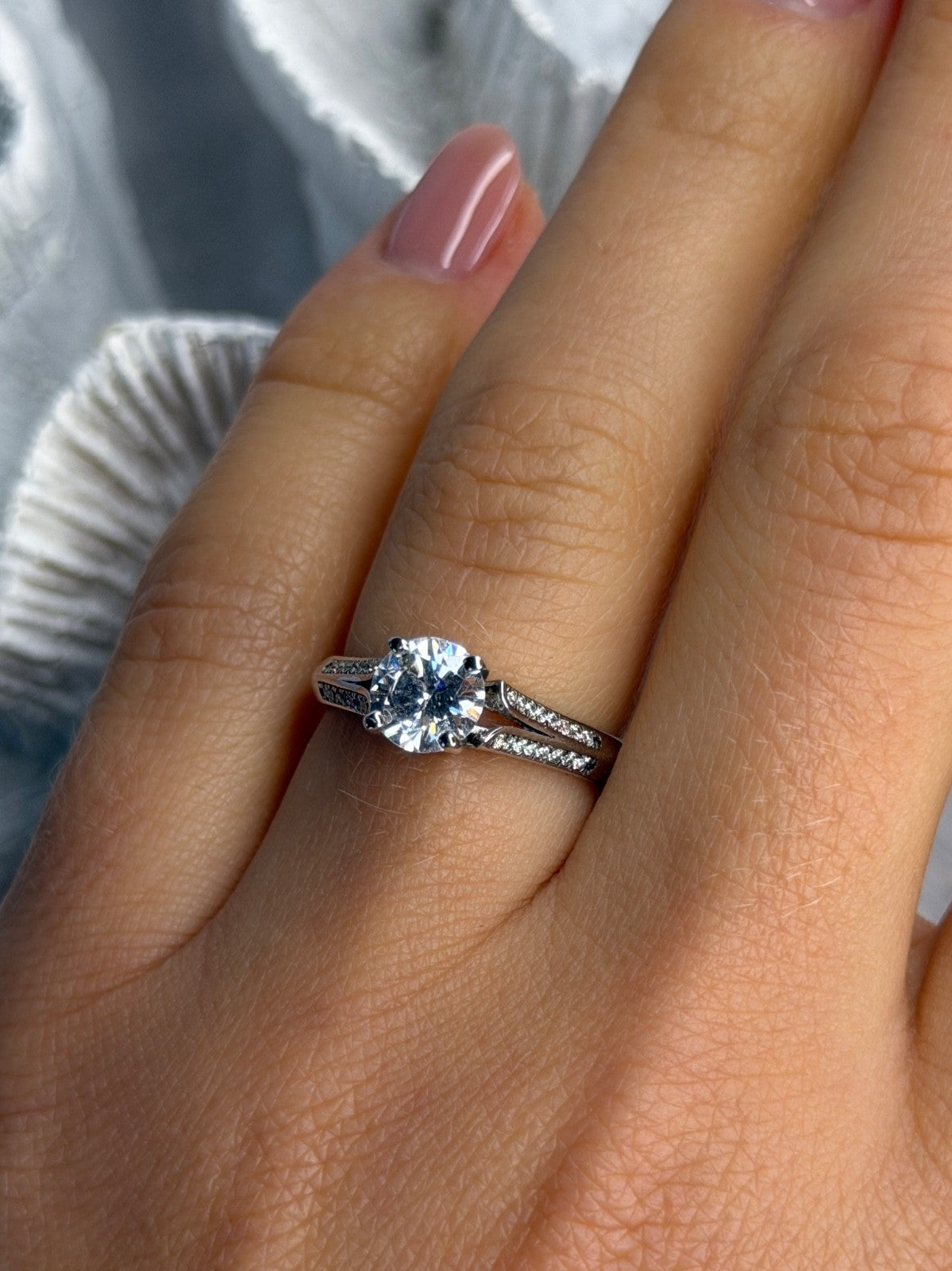 GOC 925 Sterling Silver Cz 1.15 ct Ring Size 7