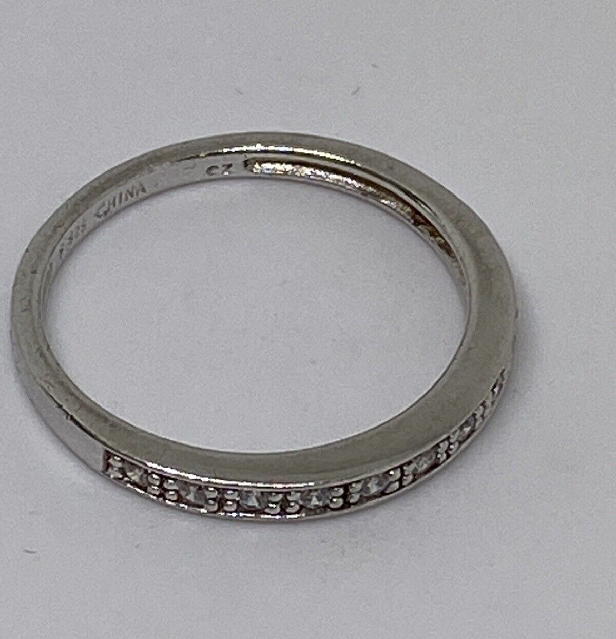 925 Sterling Silver CZ Ring Size 8