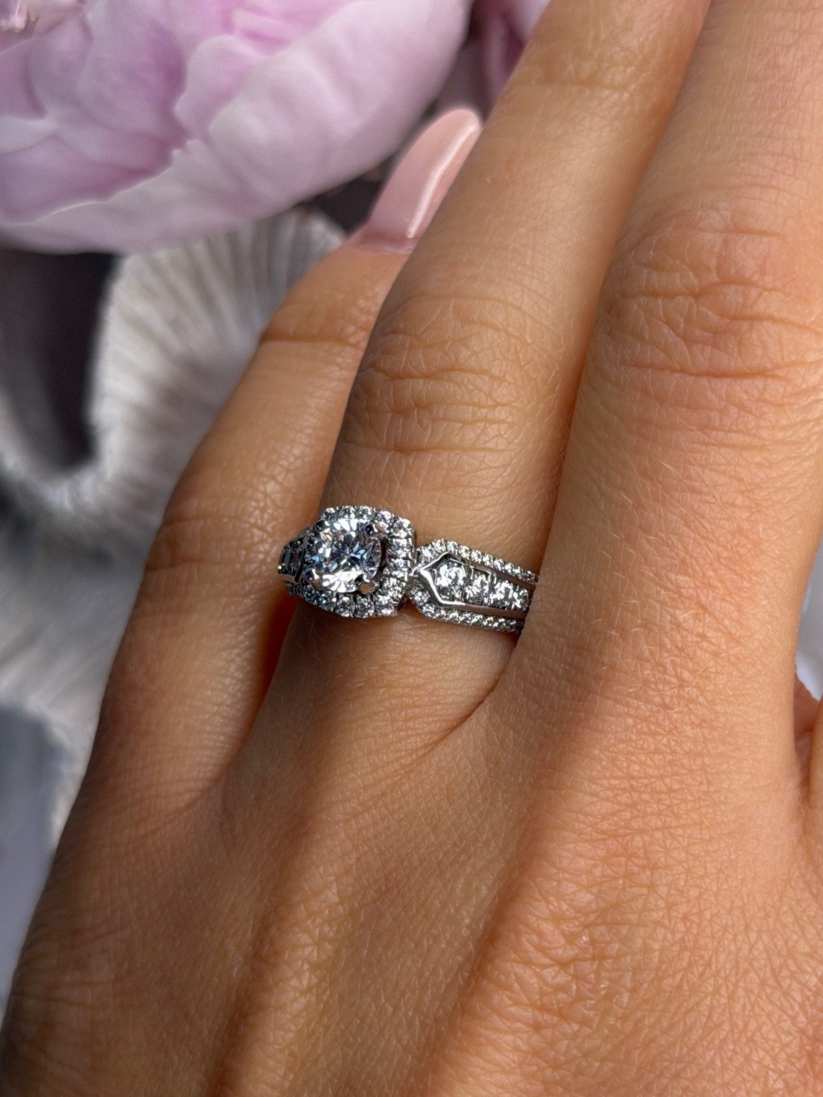 GOC 925 Sterling Silver tcw 1.43 Cz Ring Size 7