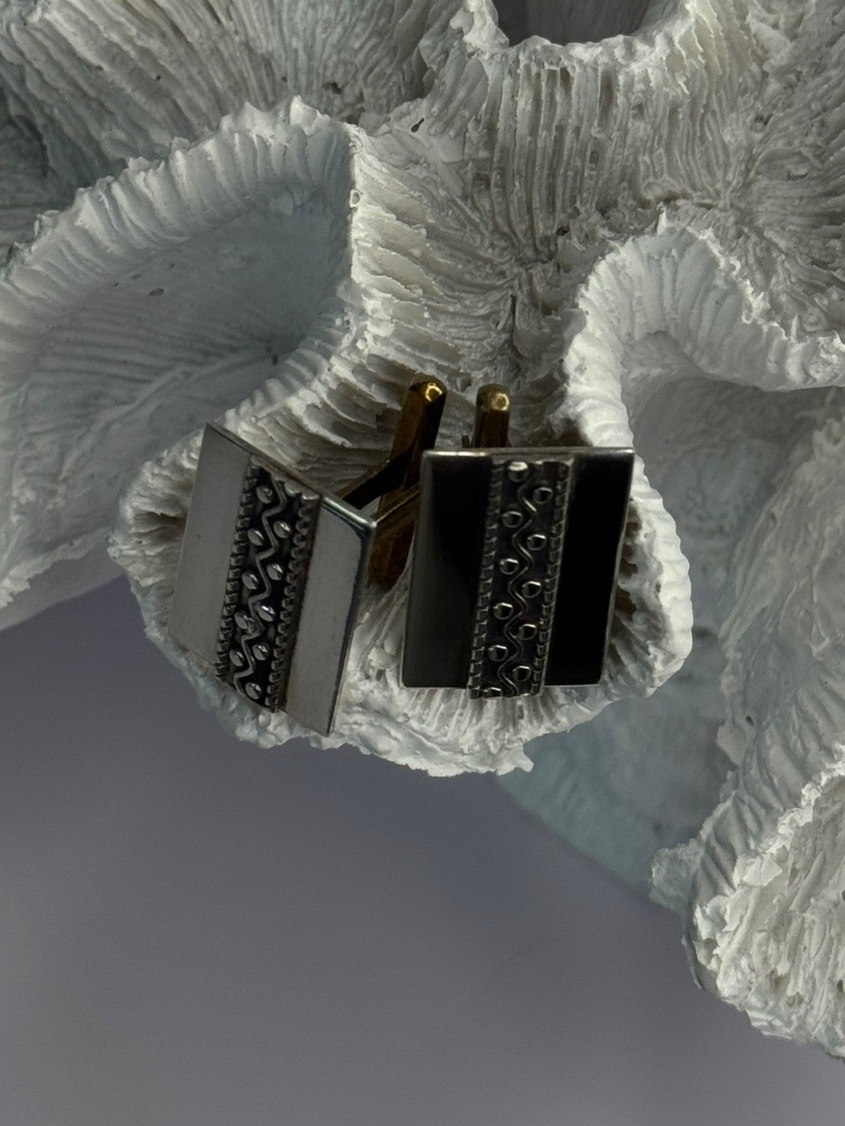 Vintage 925 Sterling Silver Cufflinks Length 0.70 Inch