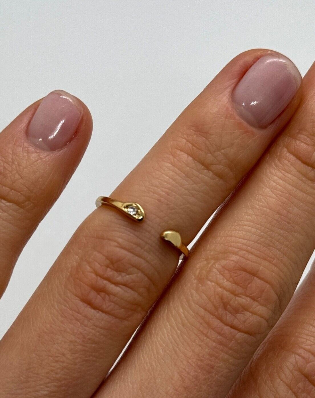 925 Sterling Silver Gold Plated CZ Ring Size 5