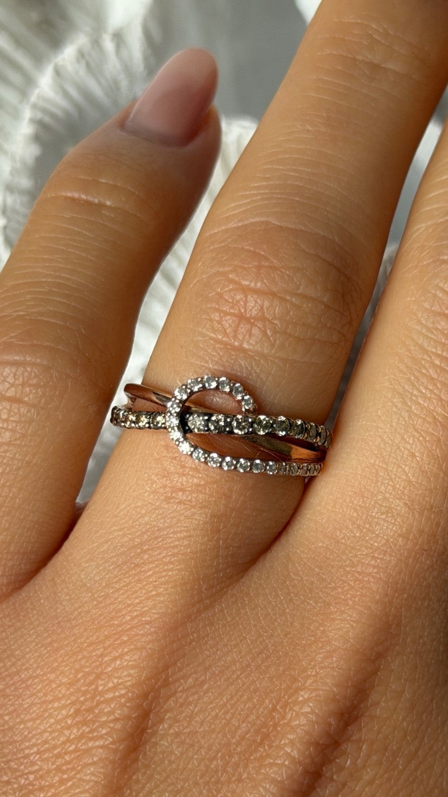 Le Vian 14K Rose Gold Chocolate & White Diamonds 0.50 cts Ring Size 6.5