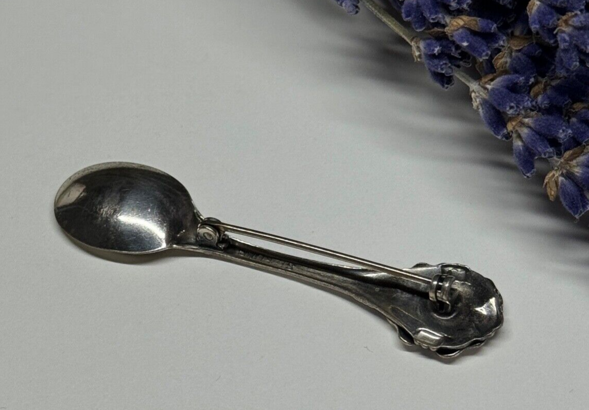 925 Sterling Silver Spoon Brooch