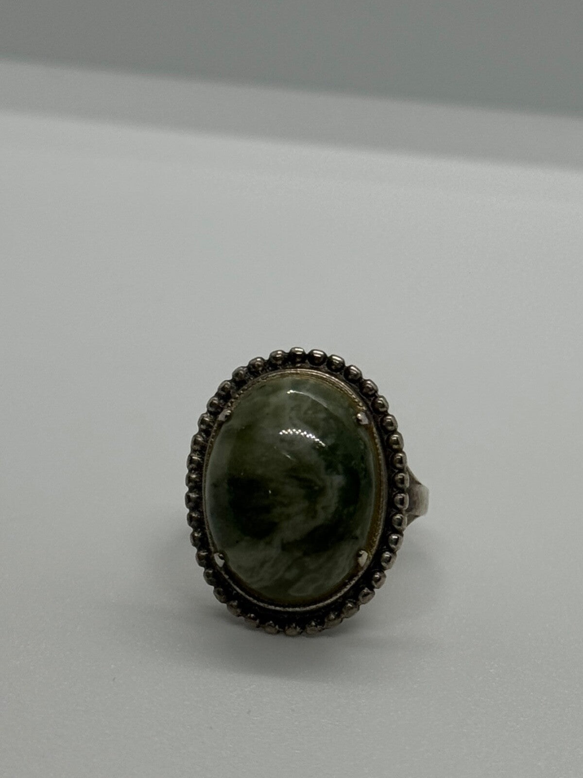 925 Sterling Silver Agate Ring Size 7
