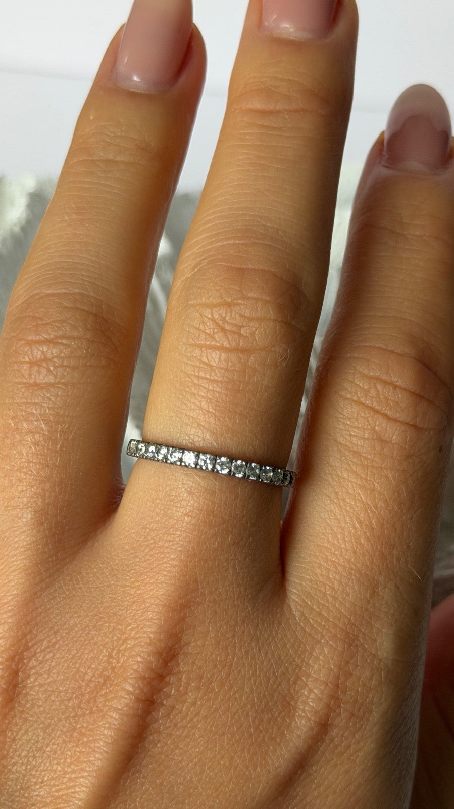 925 Sterling Silver Cz Ring Size 8
