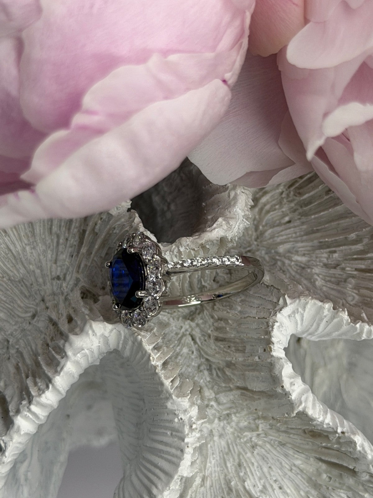 925 Sterling Silver Crystals Swarovski Ring Size 6
