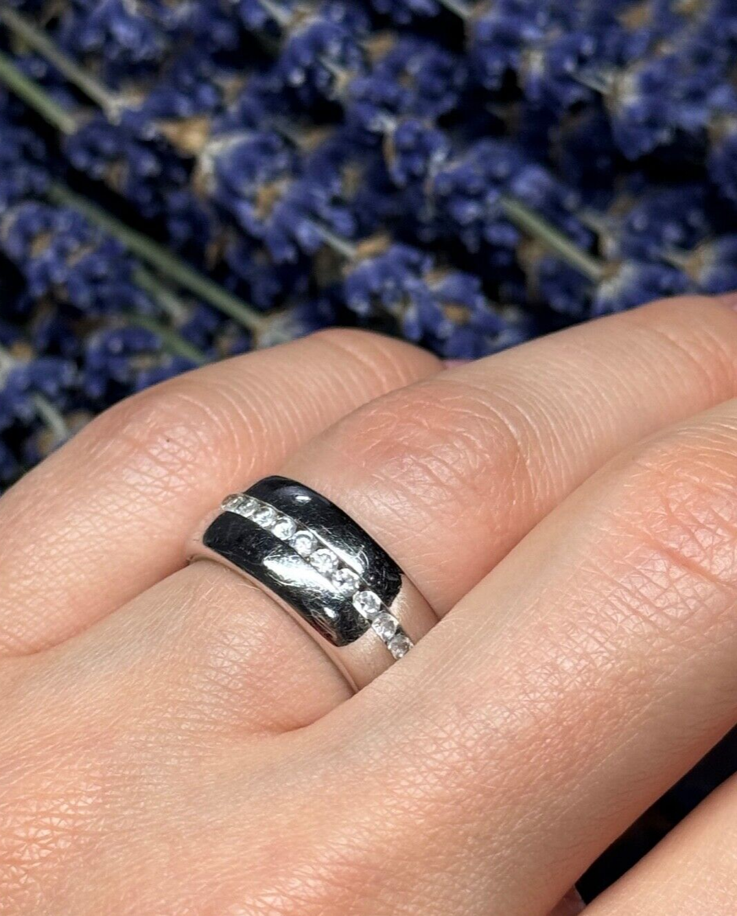 925 Sterling Silver CZ Ring Size 6