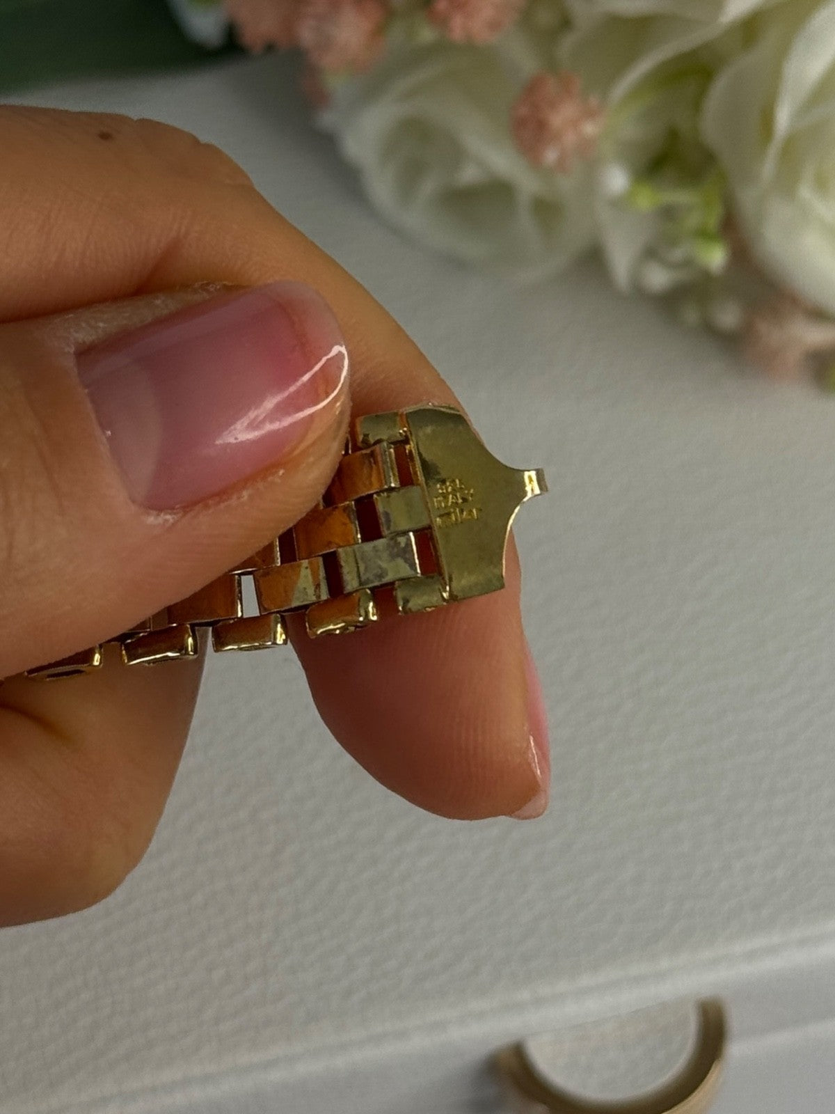925 Sterling Silver Gold Plated Italy Milor Bracelet Length 7 Inch