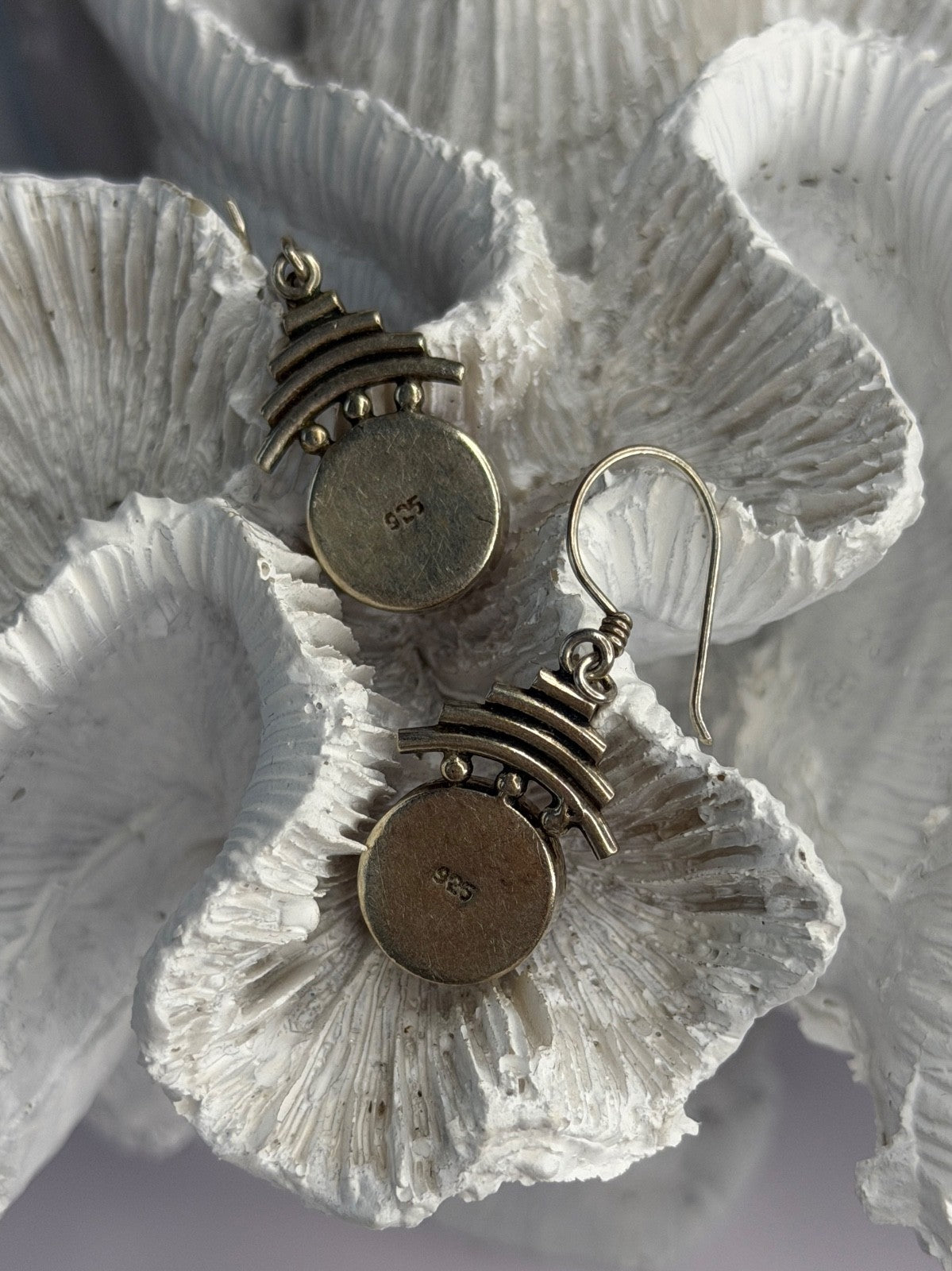 Vintage 925 Sterling Silver Carnelian Earrings