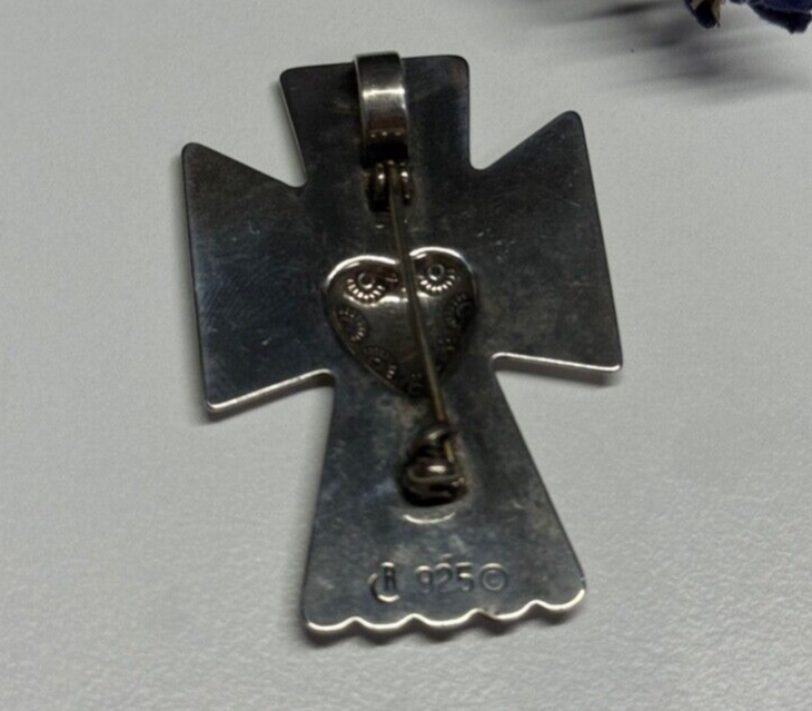 925 Sterling Silver Angel Heart Brooch