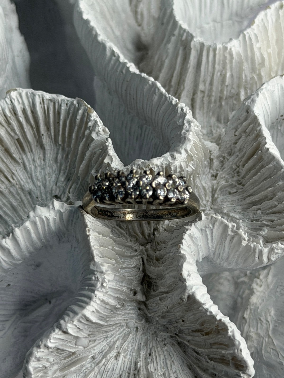 925 Sterling Silver Cz Ring Size 9