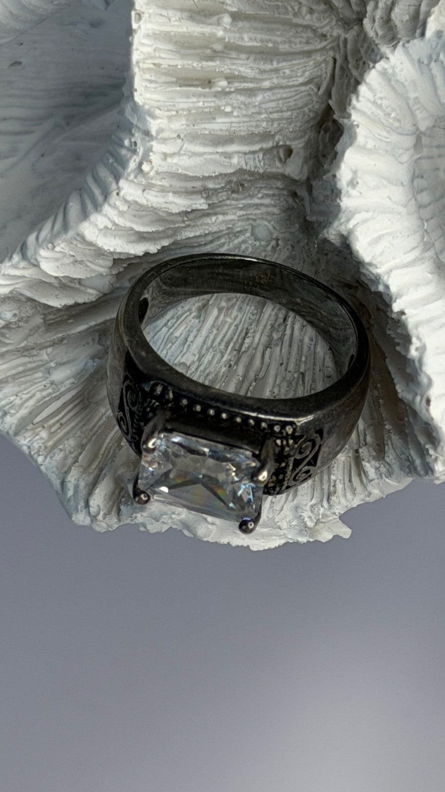 Vintage 925 Sterling Silver White Spinel Ring Size 6