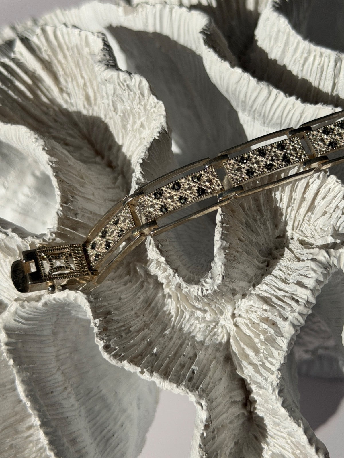 Vintage 925 Sterling Silver Marcasite Bracelet