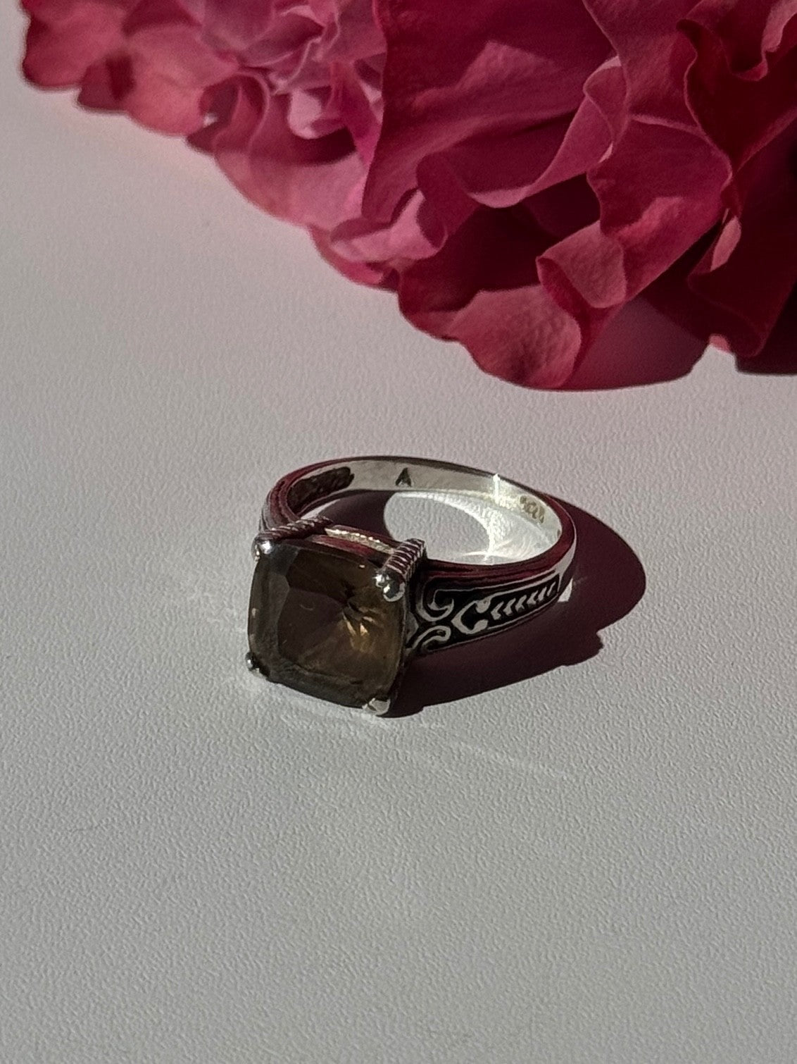 Vintage 925 Sterling Silver Hessonite Ring Size 7
