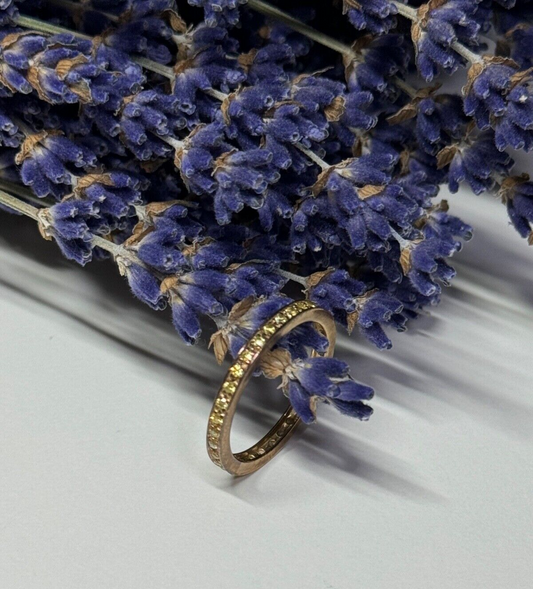 925 Sterling Silver Gold Plated CZ Ring Size 6.5