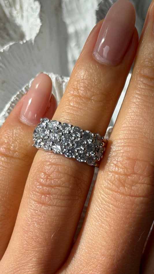 Beautiful 925 Sterling Silver Cz Ring Size 5