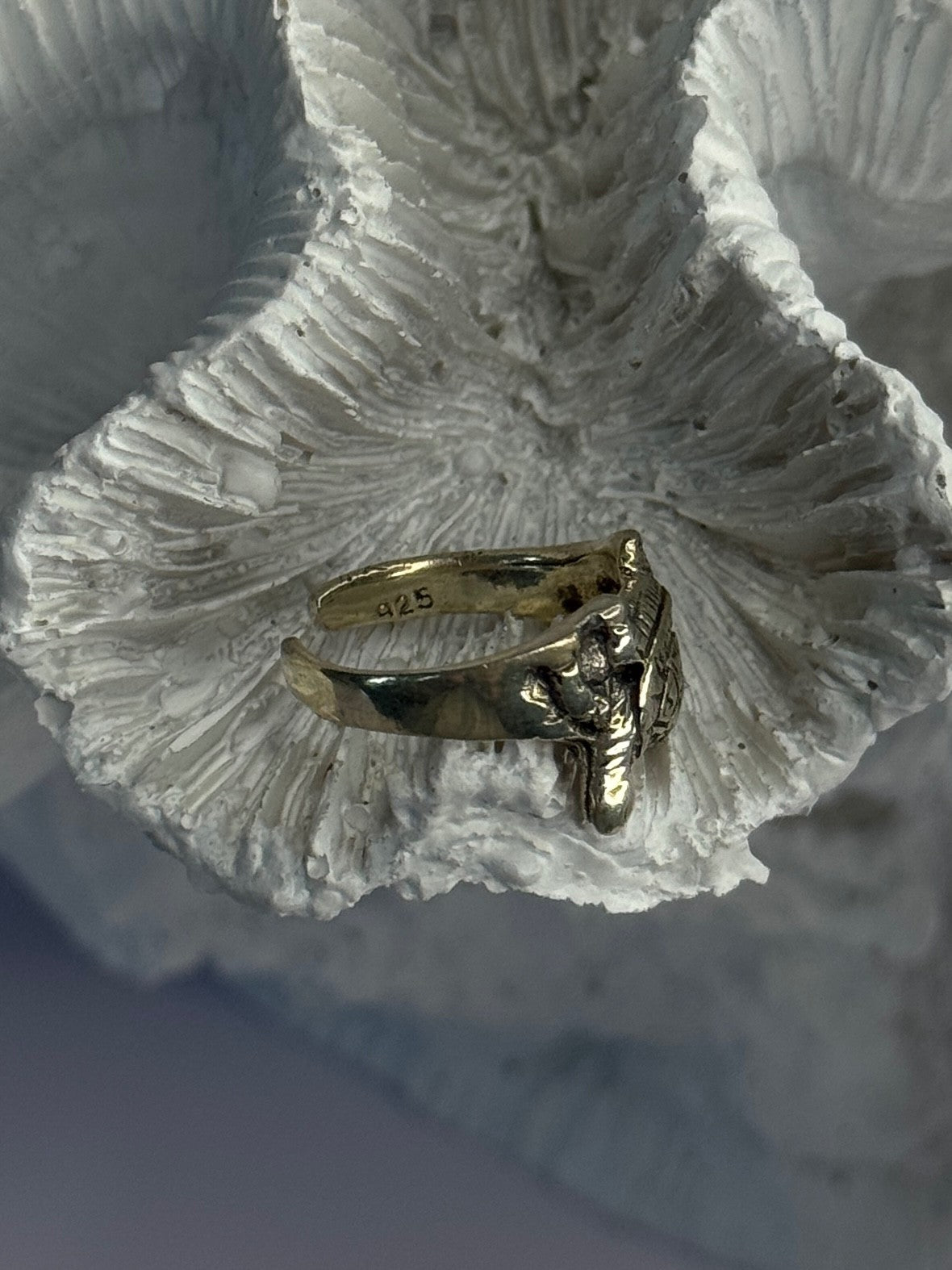 925 Sterling Silver Turtle Ring Sizable Maximum Size 3