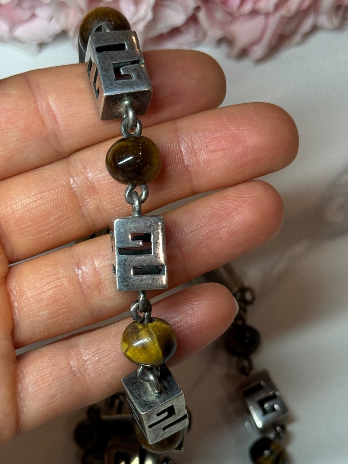 925 Sterling Silver Amber Necklace Length 20 Inch