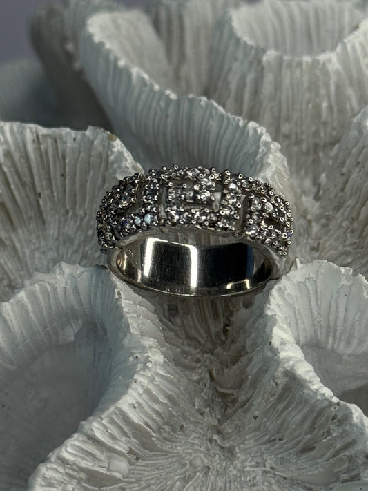 Elegant Design 925 Sterling Silver Beryl Ring Size 7.5