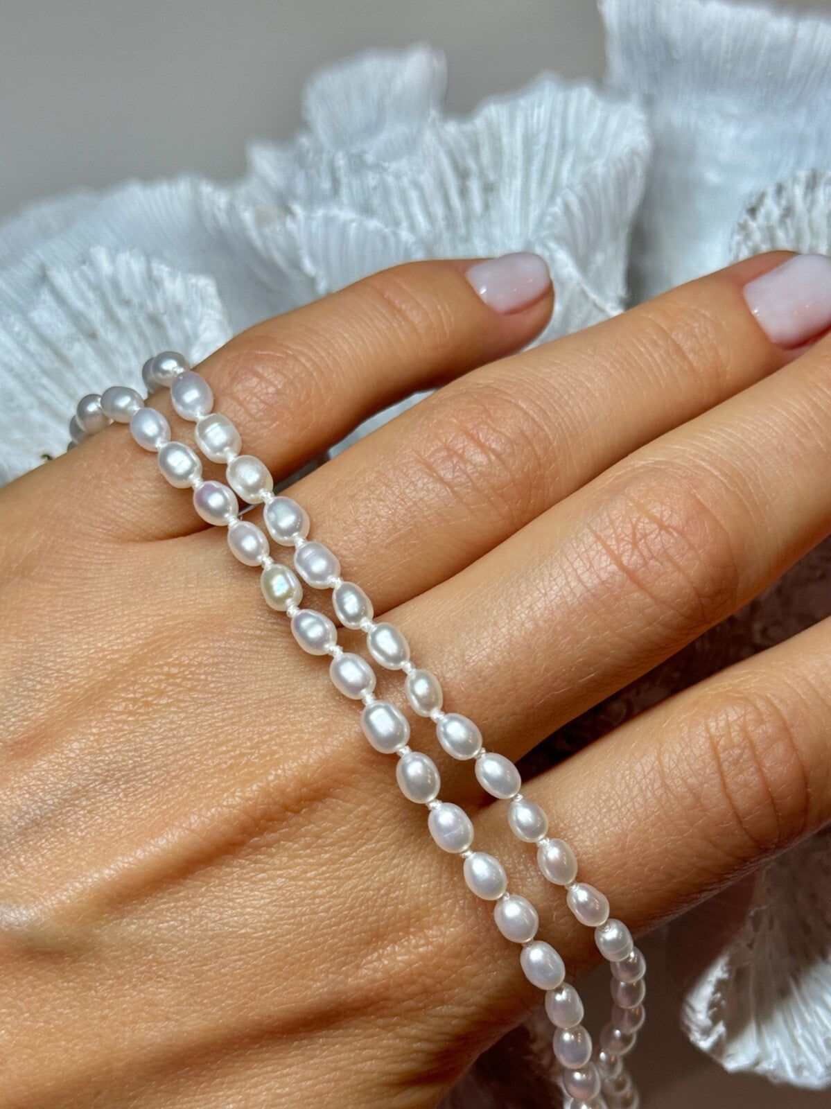 14K Yellow Gold Clasp Fresh Water Pearl Necklace 18 Inch