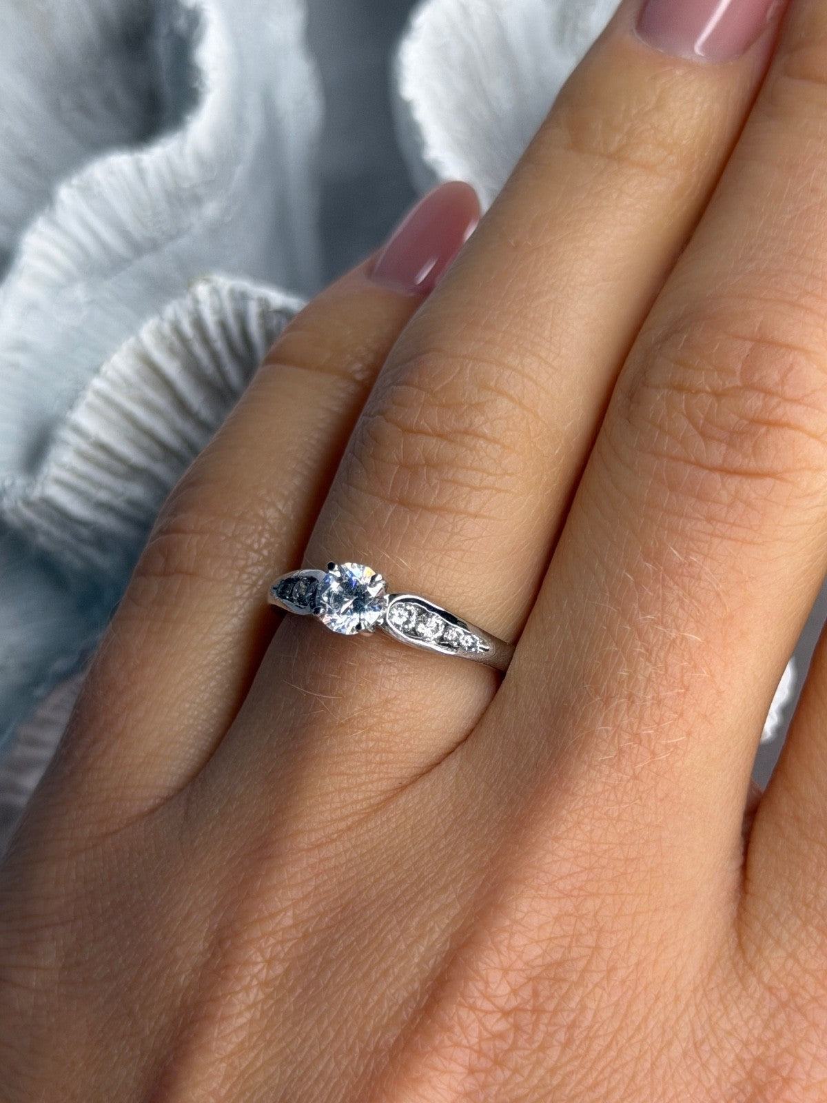 GOC 925 Sterling Silver Cz 0.77 ct Ring Size 7