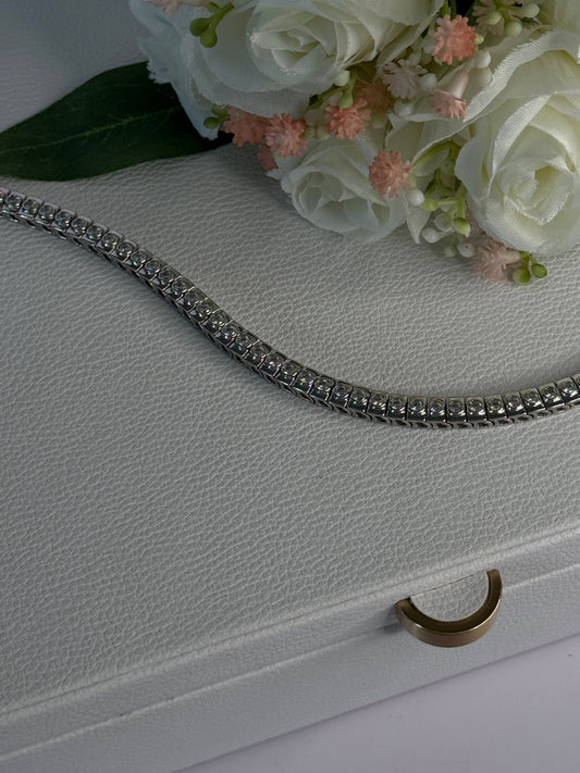 Elegant 925 Sterling Silver CZ Bracelet Length 7.5 Inch
