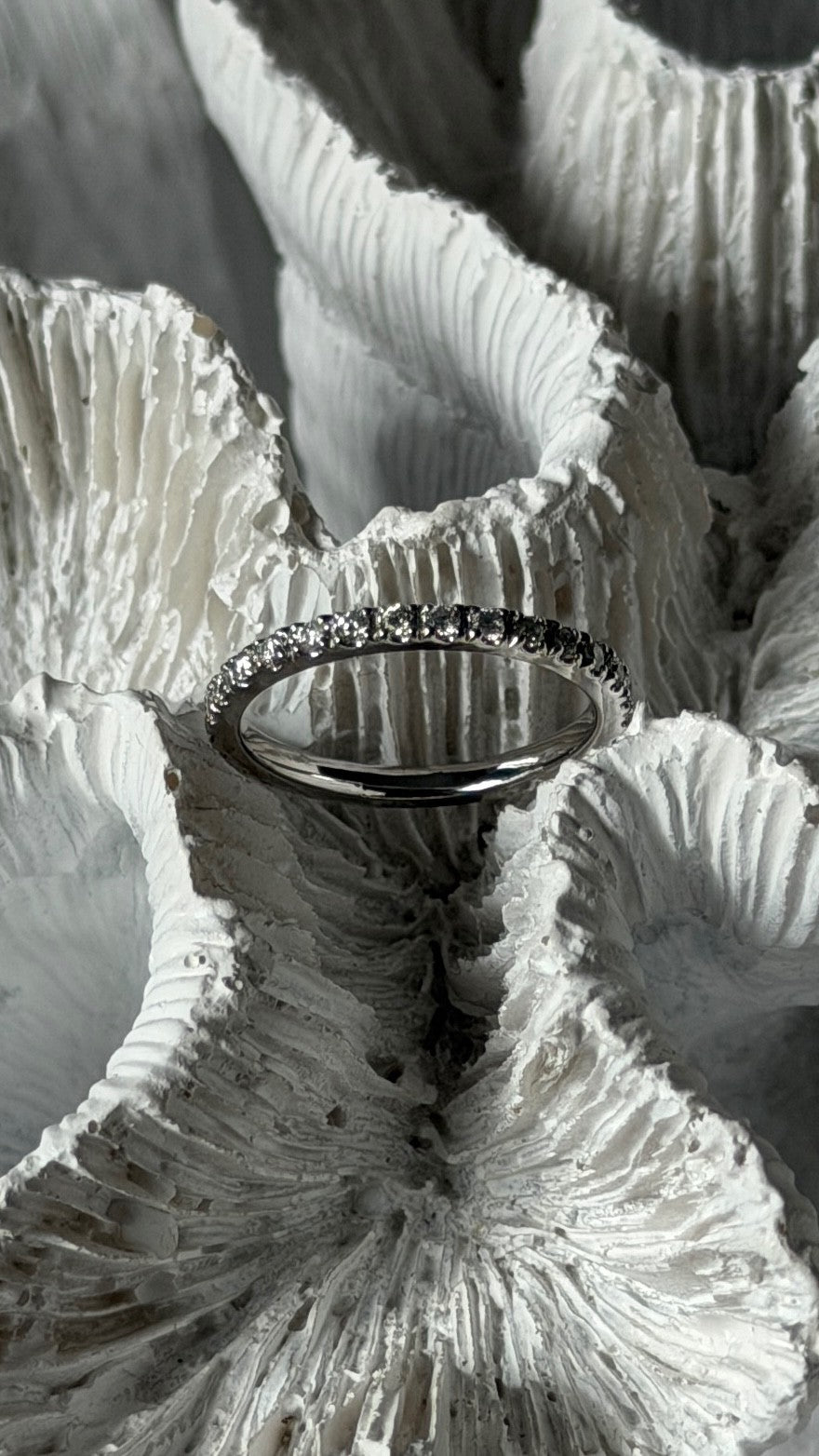 14K White Gold Custom Diamond 0.58 ct Ring Size 6
