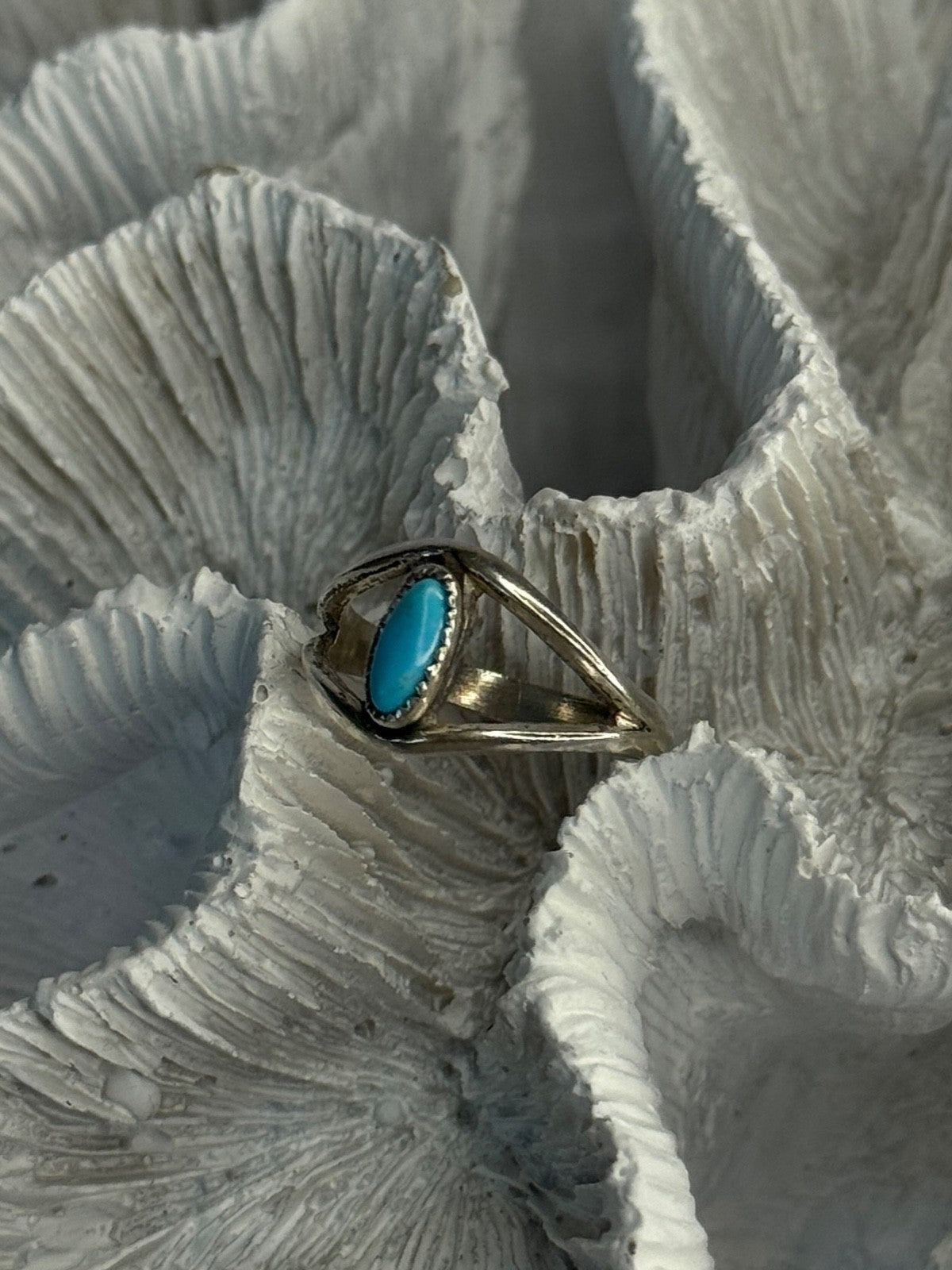 925 Sterling Silver Turquoise Ring Size 5.5