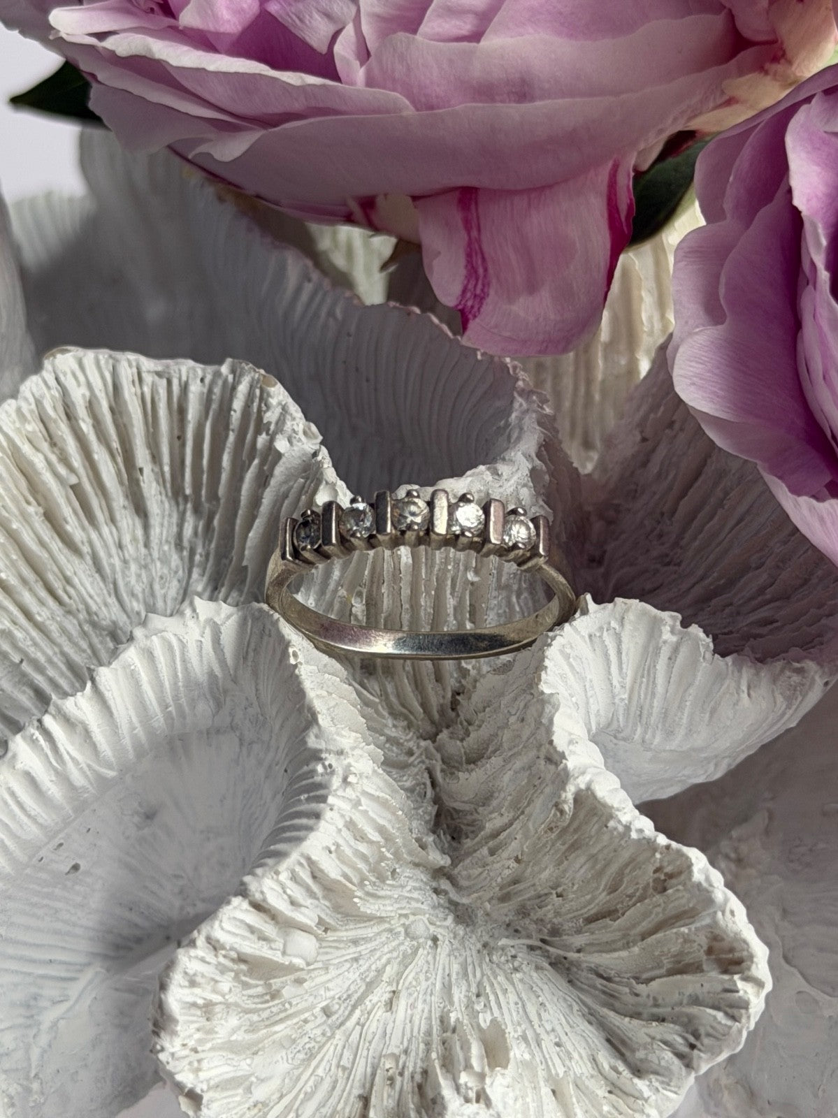 925 Sterling Silver Cz Ring Size 9