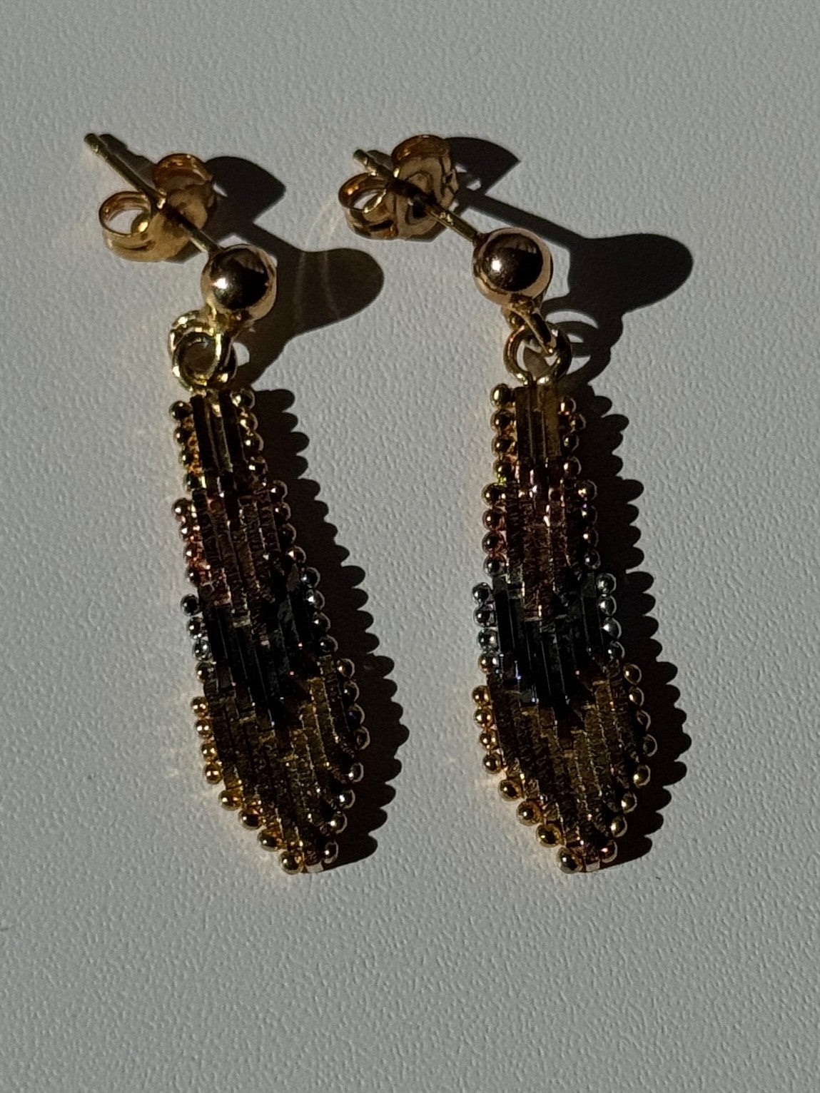 925 Sterling Silver 3 Colors Gold Plated Italy Earrings