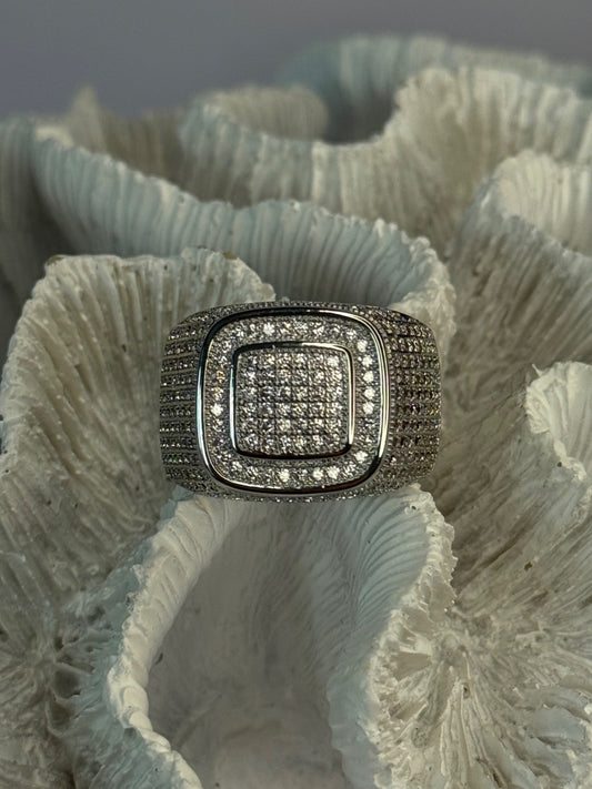 Men'S 925 Sterling Silver CZ Ring Size 12